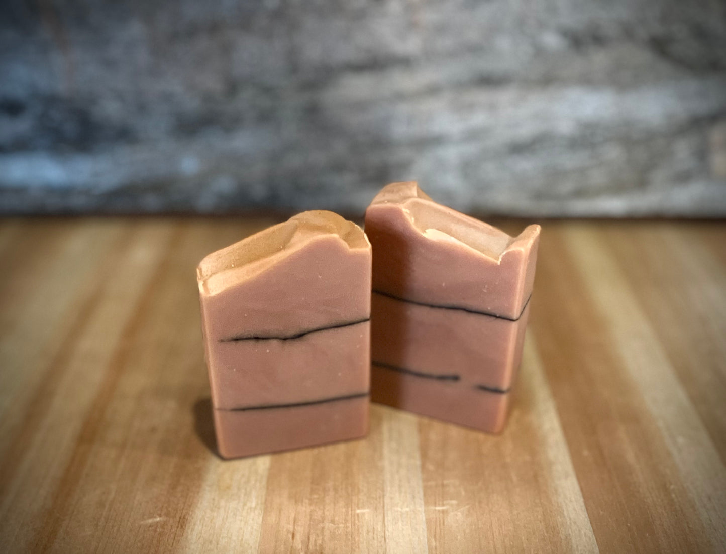 “Peony & Amber” Tallow Soap w/ Rose Clay and Activated Charcoal