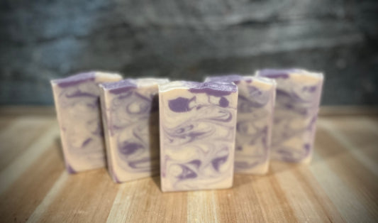 “Wild Berry Tulips” Tallow & Sheep Milk Soap w/Brazilian Purple Clay