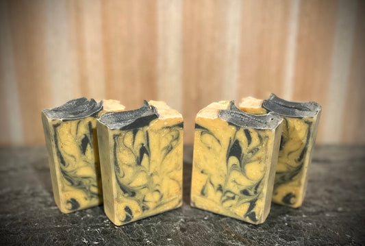 “Cavalier” Tallow & Sheep Milk Soap w/Turmeric & Activated Charcoal